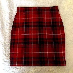 Red Plaid Skirt